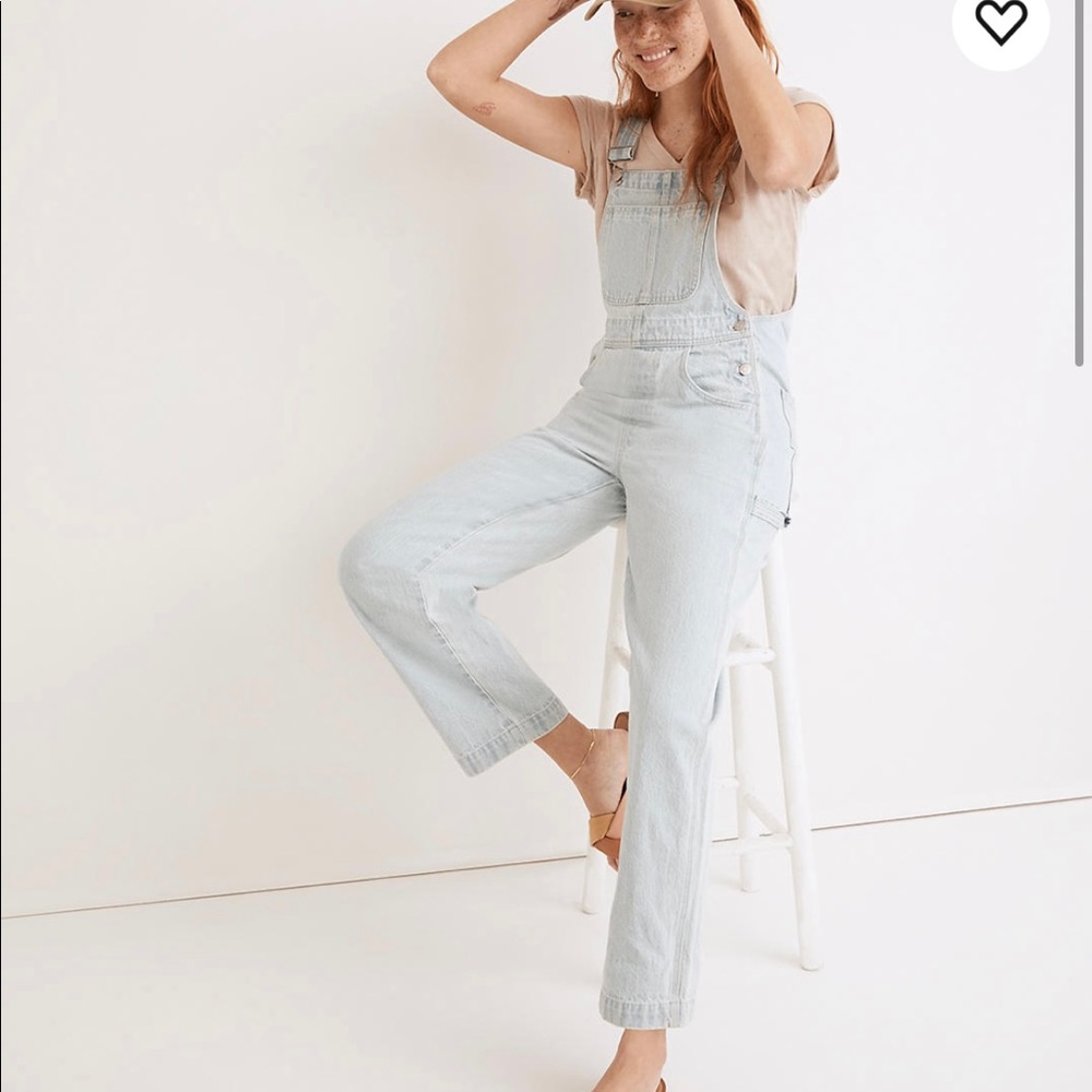 NWT Madewell Denim Oversized Carpenter Overalls in Carpenter Wash, sz M